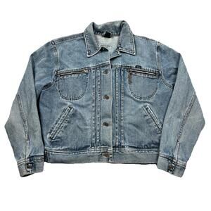 Vintage Polo Jeans Co. Ralph Lauren Jacket Womens Large Blue Denim Cropped Y2K